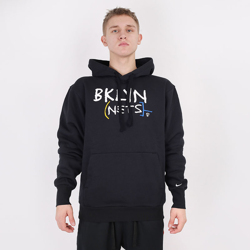 мужская черная толстовка Nike Brooklyn Nets City Edition Logo NBA Pullover CN2529-010 - цена, описание, фото 2